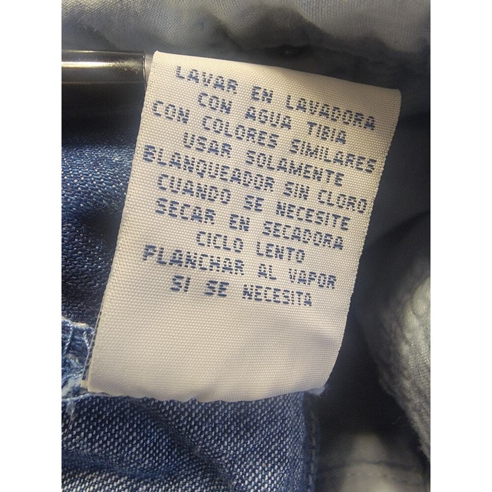 VTG Revolt Denim Bib Overalls Sz 18 Wide Leg Baggy Tuxedo Stripe Retro 90S Y2K - Picture 12 of 12